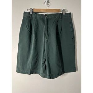 Geoffrey Beene Easy Pieces Pleated Front Shorts Size 32 Men’s Green New
